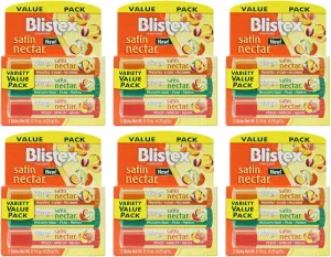 Blistex Satin Nectar Lip Moisturizer Variety Value Pack 0.15 Ounce Each (6 Pack)