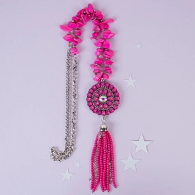 Blush & Sparkle Tassel Necklace