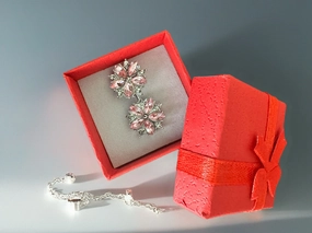 Blush Blossom Crystal Earrings Gift Set