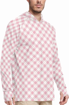 Blush Pink_3 Sun Protection Hoodies Long Sleeve UPF 50 Mens Sun Shirt Cooling Hoodies Rash Guard Men UV