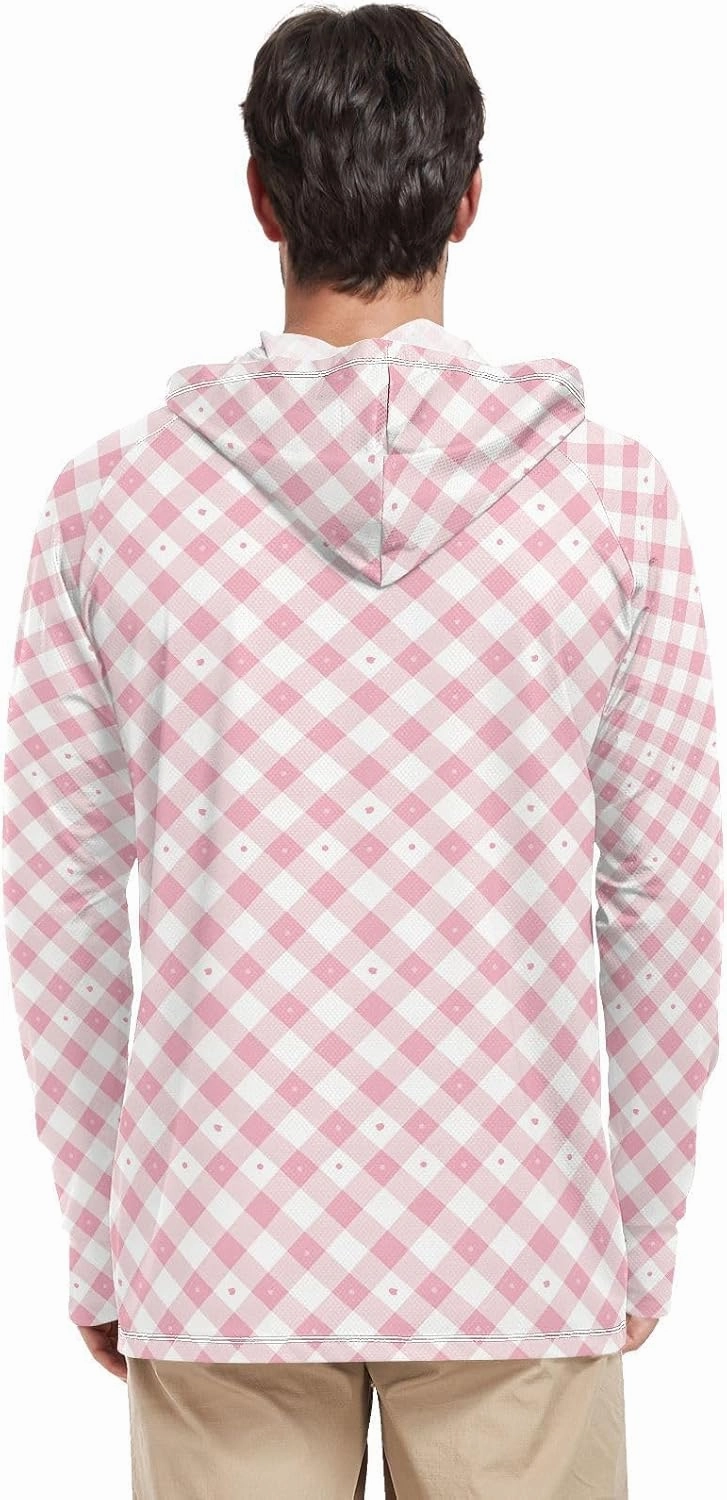 Blush Pink_3 Sun Protection Hoodies Long Sleeve UPF 50 Mens Sun Shirt Cooling Hoodies Rash Guard Men UV