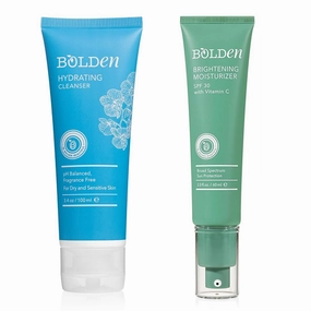 Bolden Hydrating Cleanser & SPF 30 Brightening Face Moisturizer Bundle – Moisturizing Daily Face Wash for Dry, Sensitive Skin & Broad Spectrum Sunscreen with Vitamin C – Non-Stripping & Fragrance-Free