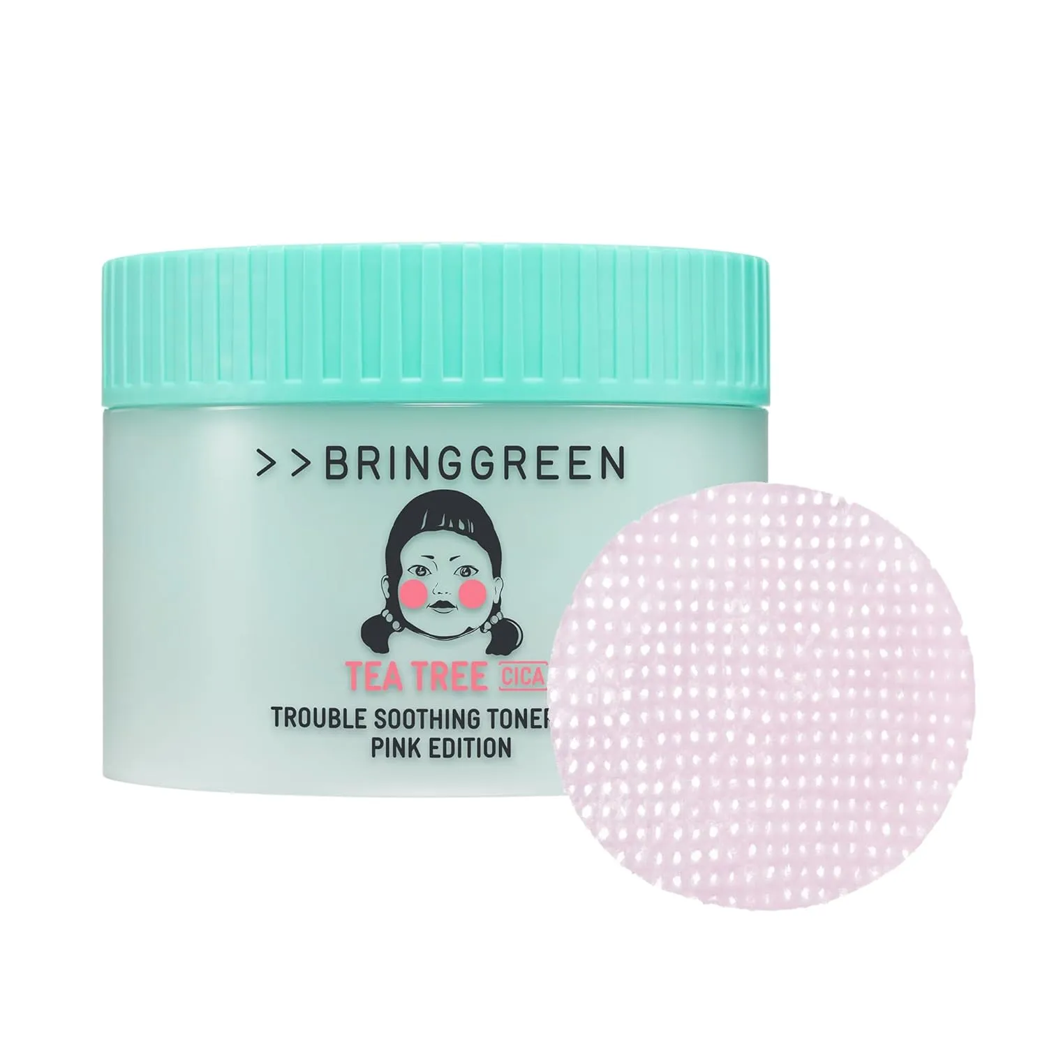 BRINGGREEN X NETFLIX SQUID GAME Edition Tea Tree Cica Trouble Soothing Toner Pad 90P Pink Edition