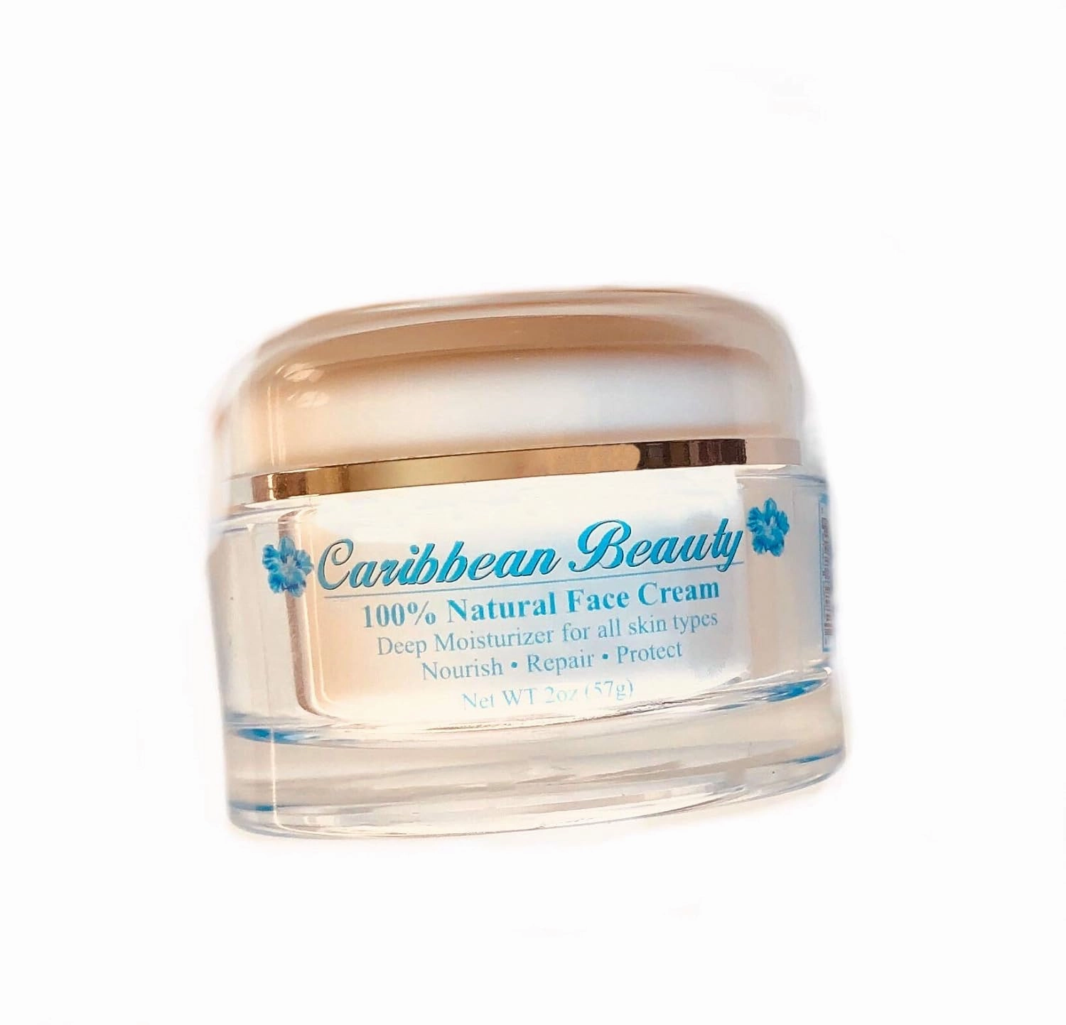 Caribbean Beauty 100% Natural Face Cream Moisturizer, USA Made/Organic & Vegan Ingredients/With a Creamy Whipped Texture