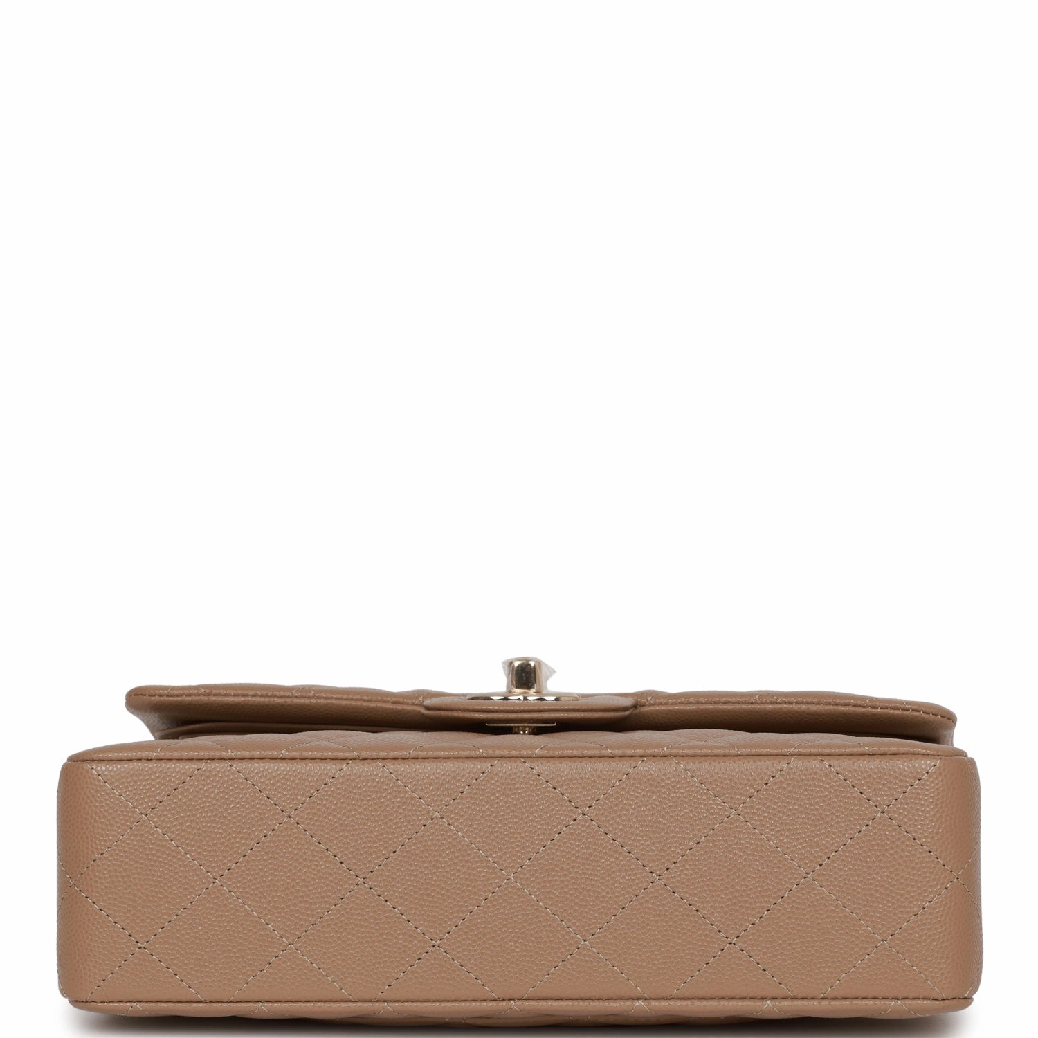 Chanel Small Classic Double Flap Dark Beige Caviar Light Gold Hardware
