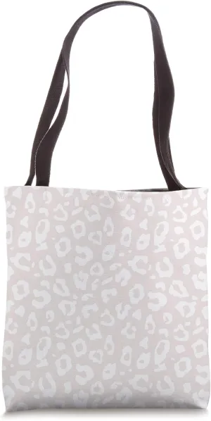 Chic Neutral Taupe & White Leopard Animal Print Pattern Tote Bag