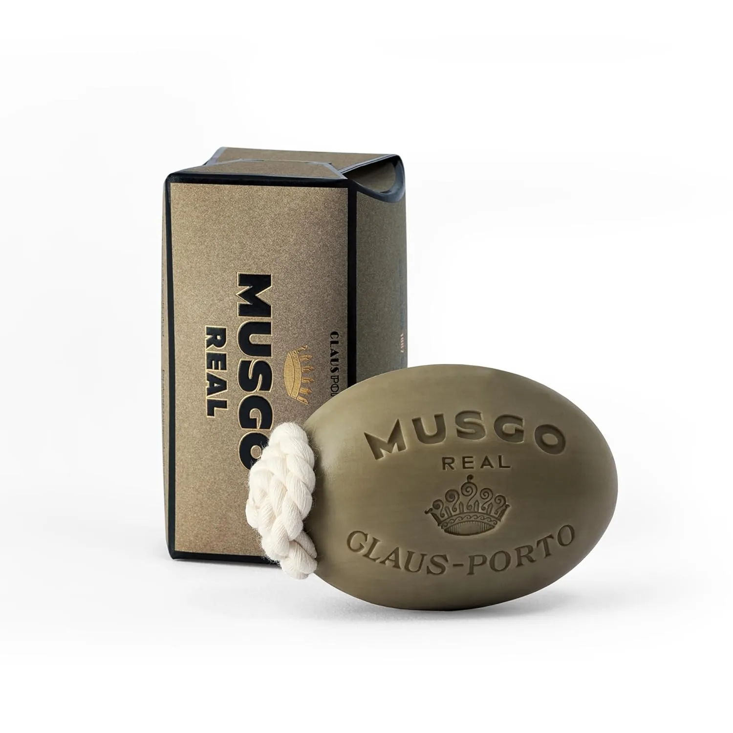 Claus Porto - Musgo Real 1887 Soap on a Rope | Woody Scent with Lemon | Walnut Oil   Vegetable Oil Base | Rich, Smooth, Creamy Body Soap for Men   Women | Handcrafted, Long Lasting (190g | 6.7 oz)