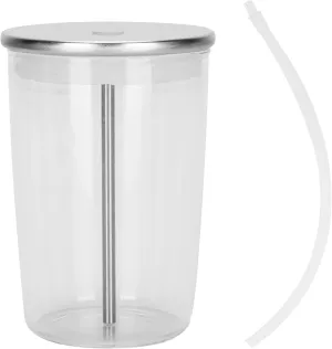 Clear Glass Milk Container for Jura,Compatible with Jura Coffee Machine Models: Z8,Z6,J6,S8, S80, E8,GIGA X8cG2/X8G2/X3cG2/X3G2/5,X8,X10,WE8,W3,X7,ENA 8,Micro 90,E6,D6,16.9oz Glass Milk Container