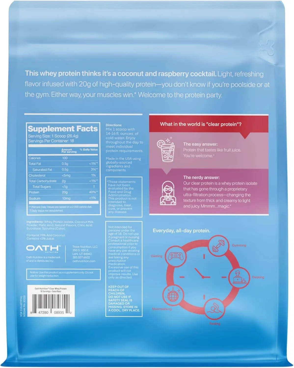 Clear Whey Protein - 18 Servings - Coco Razz