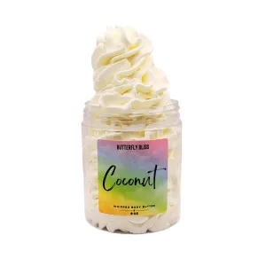 Coconut Whipped Body Butter – Tropical Beach Scented Moisturizer – Shea, Mango & Coconut Oil Cream – Vegan, Paraben-Free Skincare for Dry Skin – 8 oz Jar