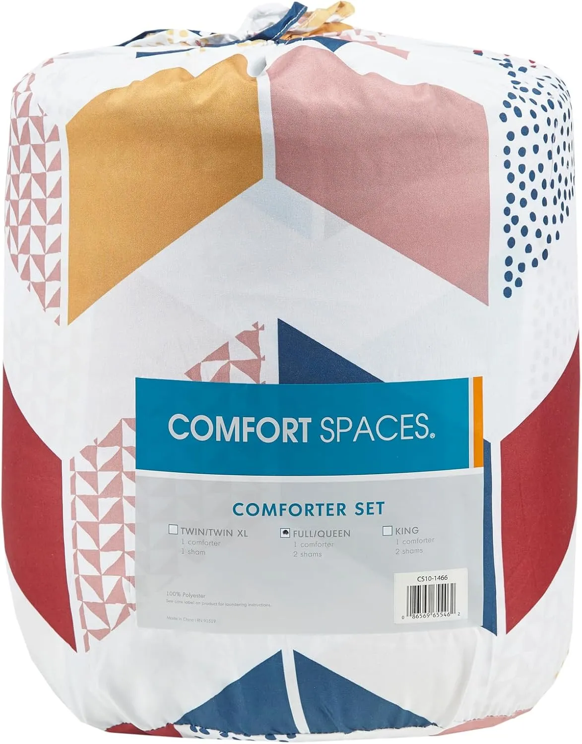 Comfort Spaces Kylar Cozy Comforter Set, Vibrant Chevron Ruching Design with Solid Reverse, All Season Down Alternative Bedding with Matching Sham, Twin/Twin XL (66 in x 90 in), Multi/Aqua 2 Piece