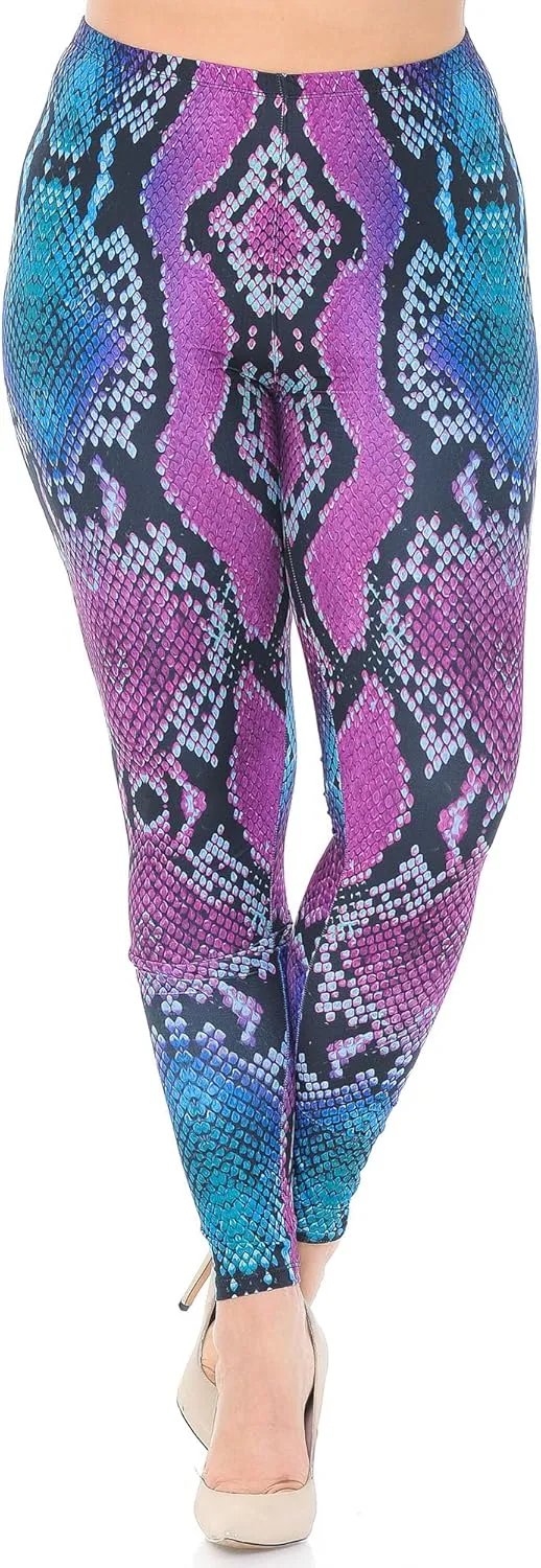 Creamy Soft Premium Women's Leggings Plus Size, High Rise, Stretchy & Breathable, Comfortable Fit - by USA Fashion™