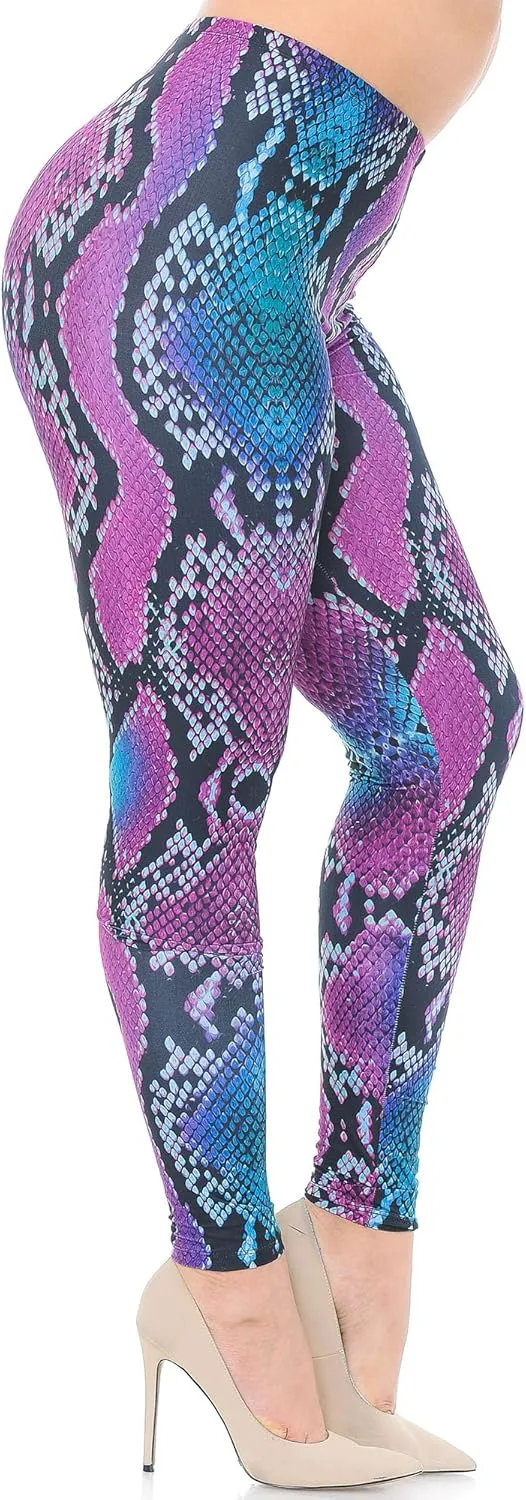 Creamy Soft Premium Women's Leggings Plus Size, High Rise, Stretchy & Breathable, Comfortable Fit - by USA Fashion™
