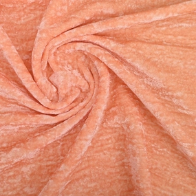 Creamy Peach Plain Velvet Fabric