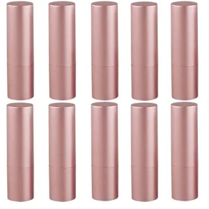 CTKcom 10Pcs Lipstick Tube Matte Rose Lipstick Empty Tube Homemade Lip Balm Tube DIY Lipstick Tube Empty Tube 12.1mm