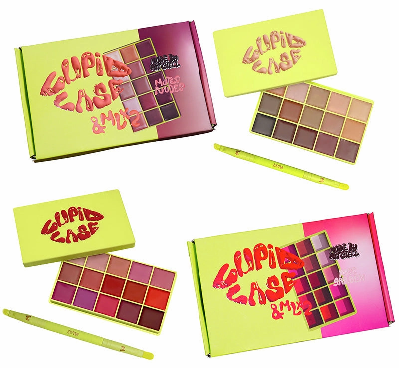 CUPID CASE LIP PALETTE & LIP BRUSH SET - MUTED NUDES