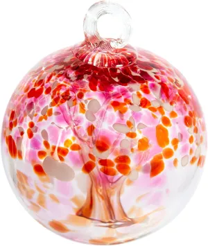 Dale Tiffany Hand Blown Glass, 6" Diameter Blush, Tree of Life Collection, Witch Globe Hanging Garden Indoor/Outdoor Decorative Ornament Gazing Ball