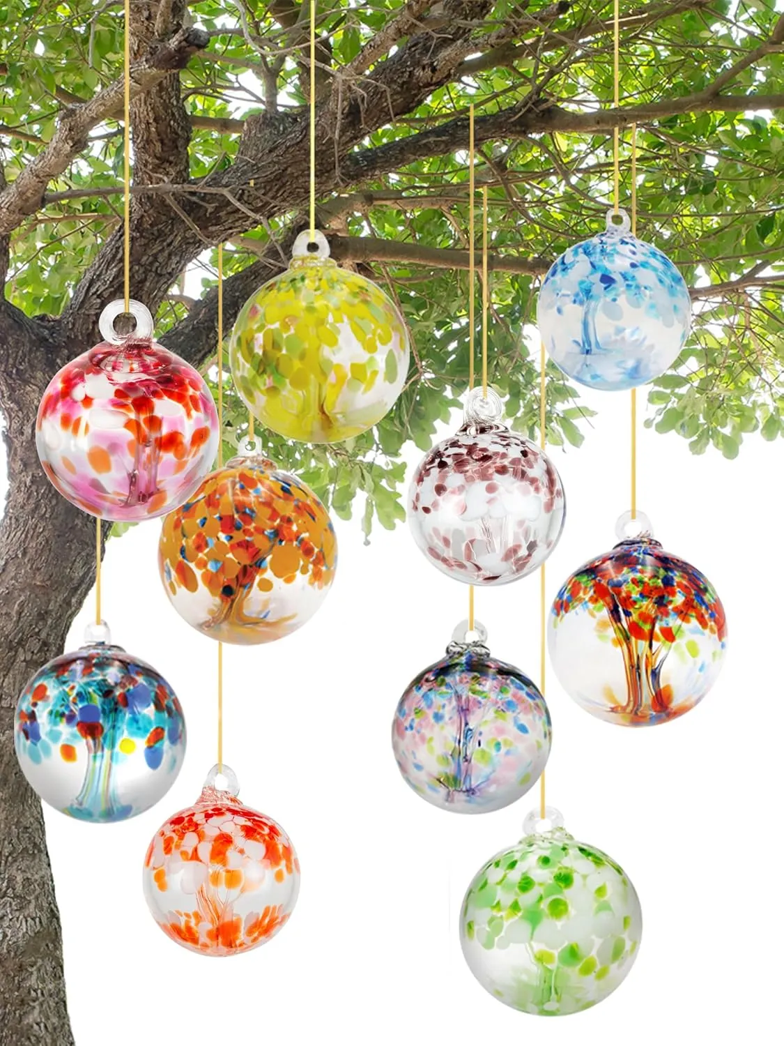 Dale Tiffany Hand Blown Glass, 6" Diameter Blush, Tree of Life Collection, Witch Globe Hanging Garden Indoor/Outdoor Decorative Ornament Gazing Ball