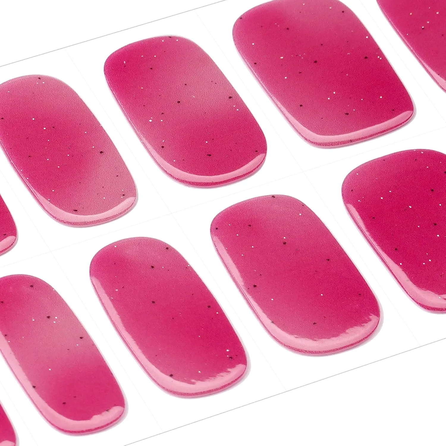 DANNI & TONI Gel Nail Strips Cherry Red (Shimmer Blush) Ombre Gel Nail Wraps UV Led Nails 28 Stickers