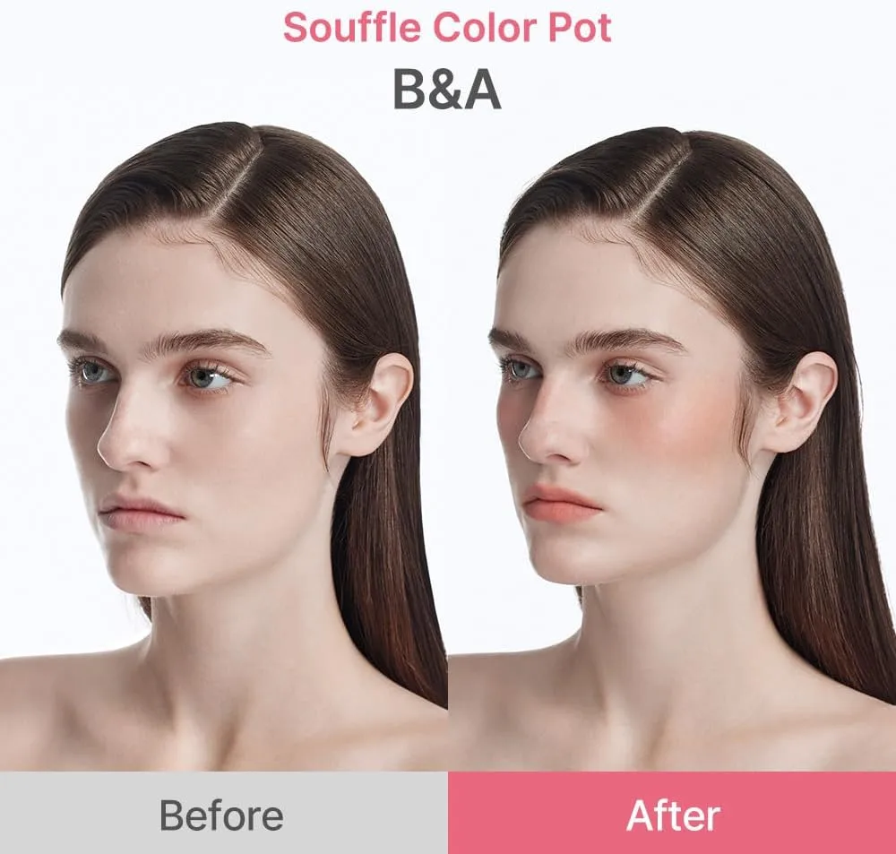 dasique Souffle Color Pot #09 Hazy Rosy – Makeup Blush, Buildable Silky-Smooth Texture, Build-In Mini Brush, Multi-Use For Cheek and Lip