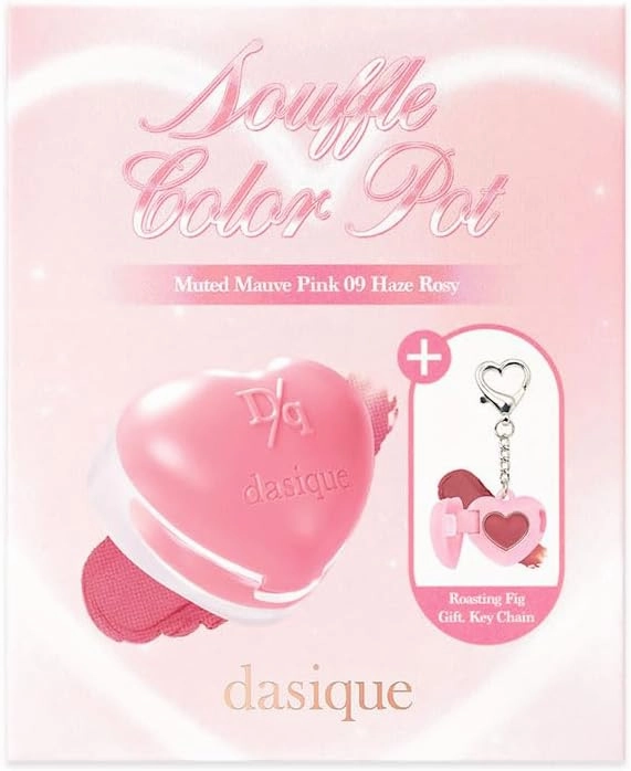 Dasique Souffle Color Pot Special Set #09 Haze Rosy- 0.22 Ounce Makeup Blush, Buildable, Built-In Mini Brush, Multi-Use For Cheek and Lip