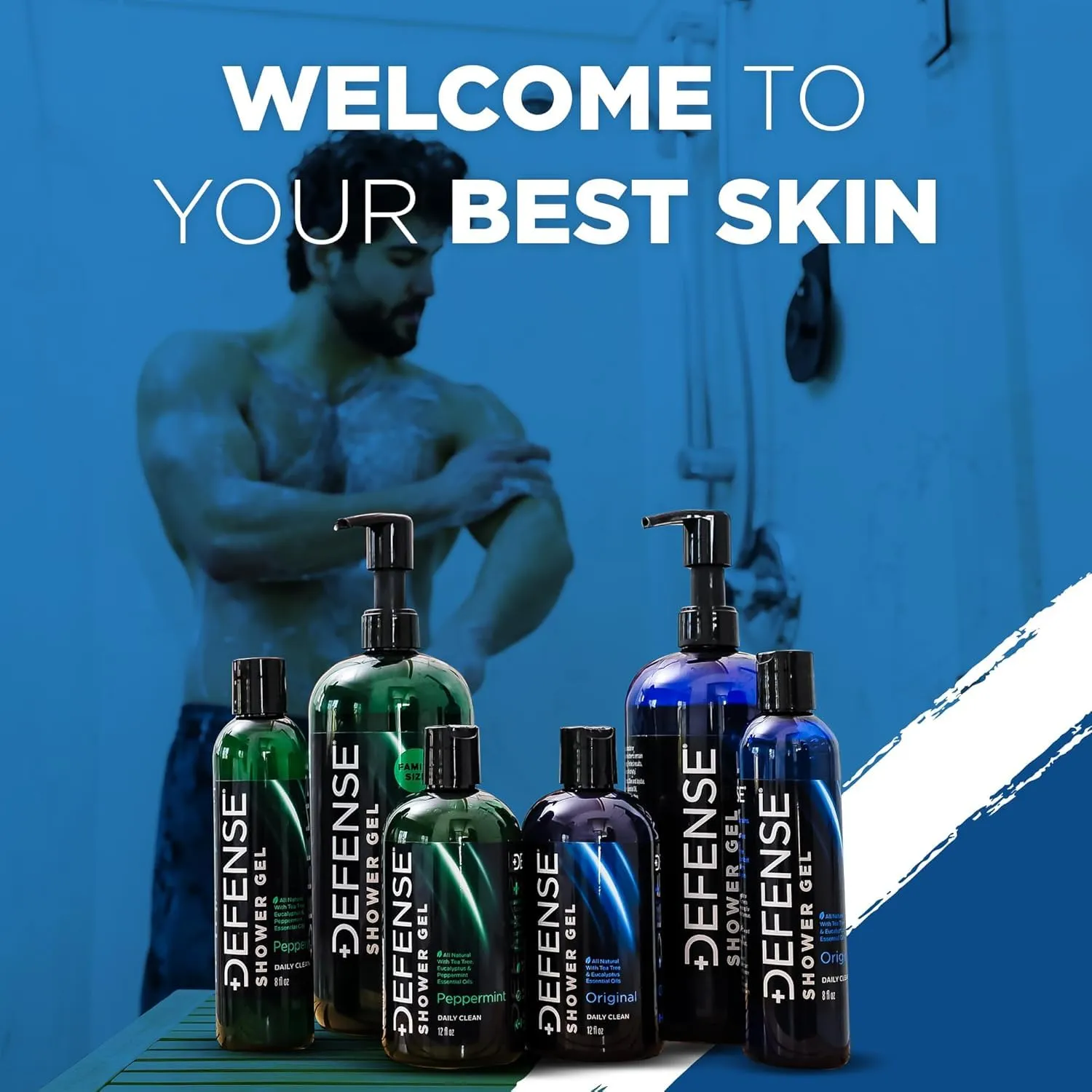 Defense Soap Organic Tea Tree Body Wash | All Natural Shower Gel with Tea Tree Oil, Eucalyptus Oil, and Aloe Vera. Wrestling Inspired, For All Mens & Womens Skin Types. 12 oz (Pack of 2)