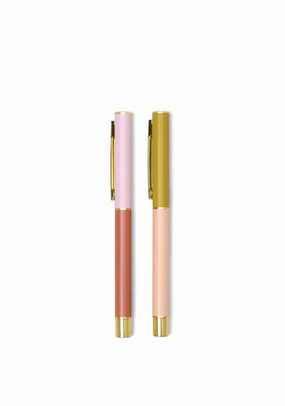 Designworks Ink Set of 2 Ink Pens, Pink and Yellow