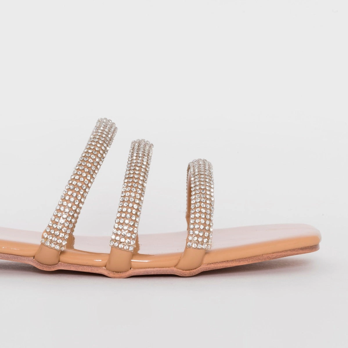 Dewy Nude Diamante Sandals