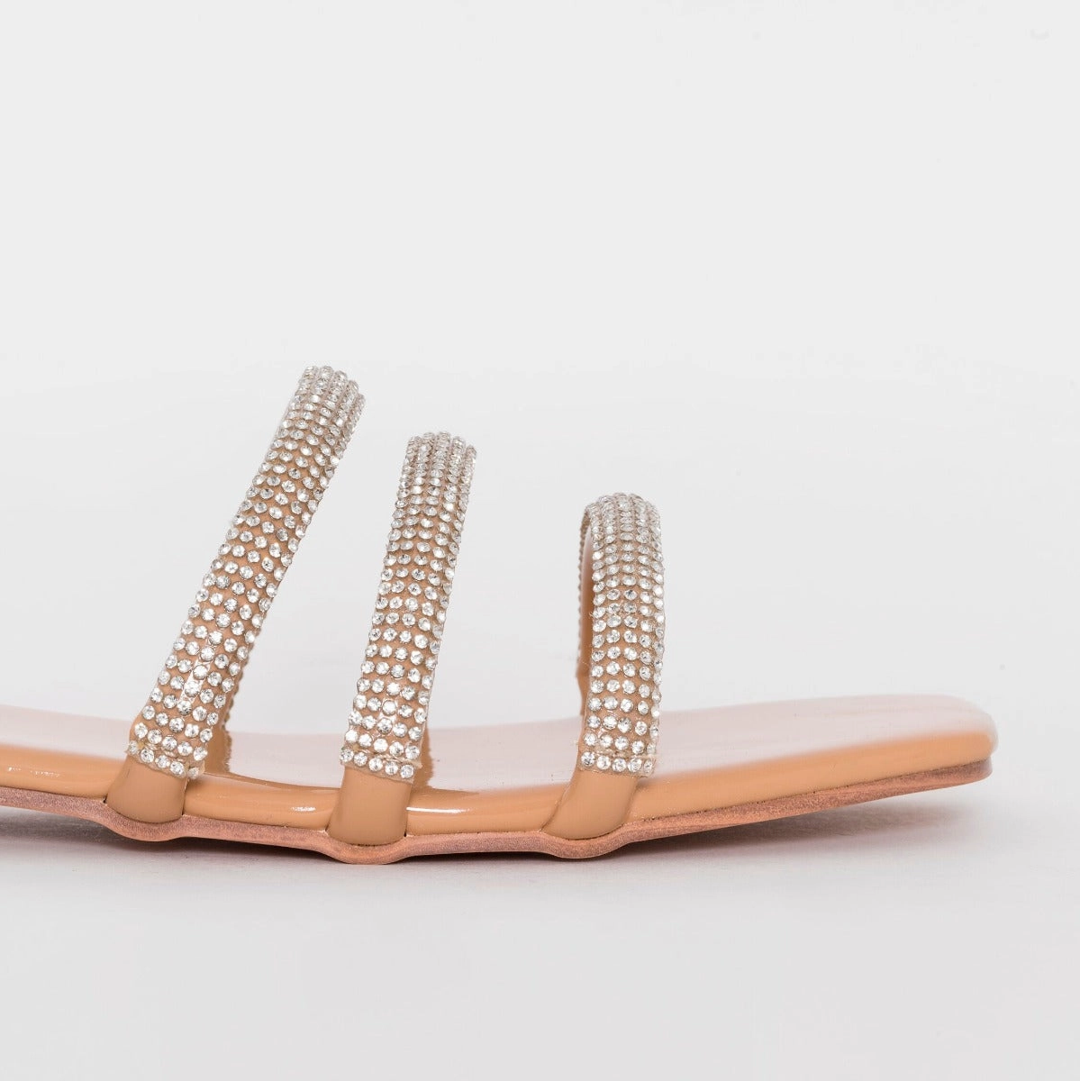 Dewy Nude Diamante Sandals