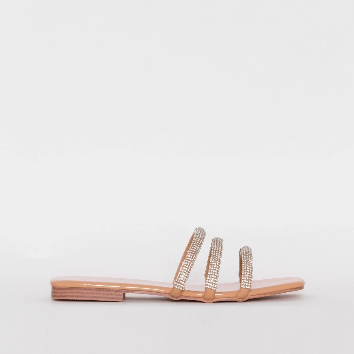 Dewy Nude Diamante Sandals