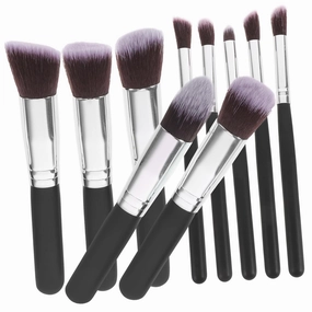 Didiseaon 20pcs Premium Synthetic Makeup Brush Set Soft Silky and High-density Bristles for Foundation Blending Blush and Eyeliner Essential Cosmetics Brush Kit Black Silver and Red
