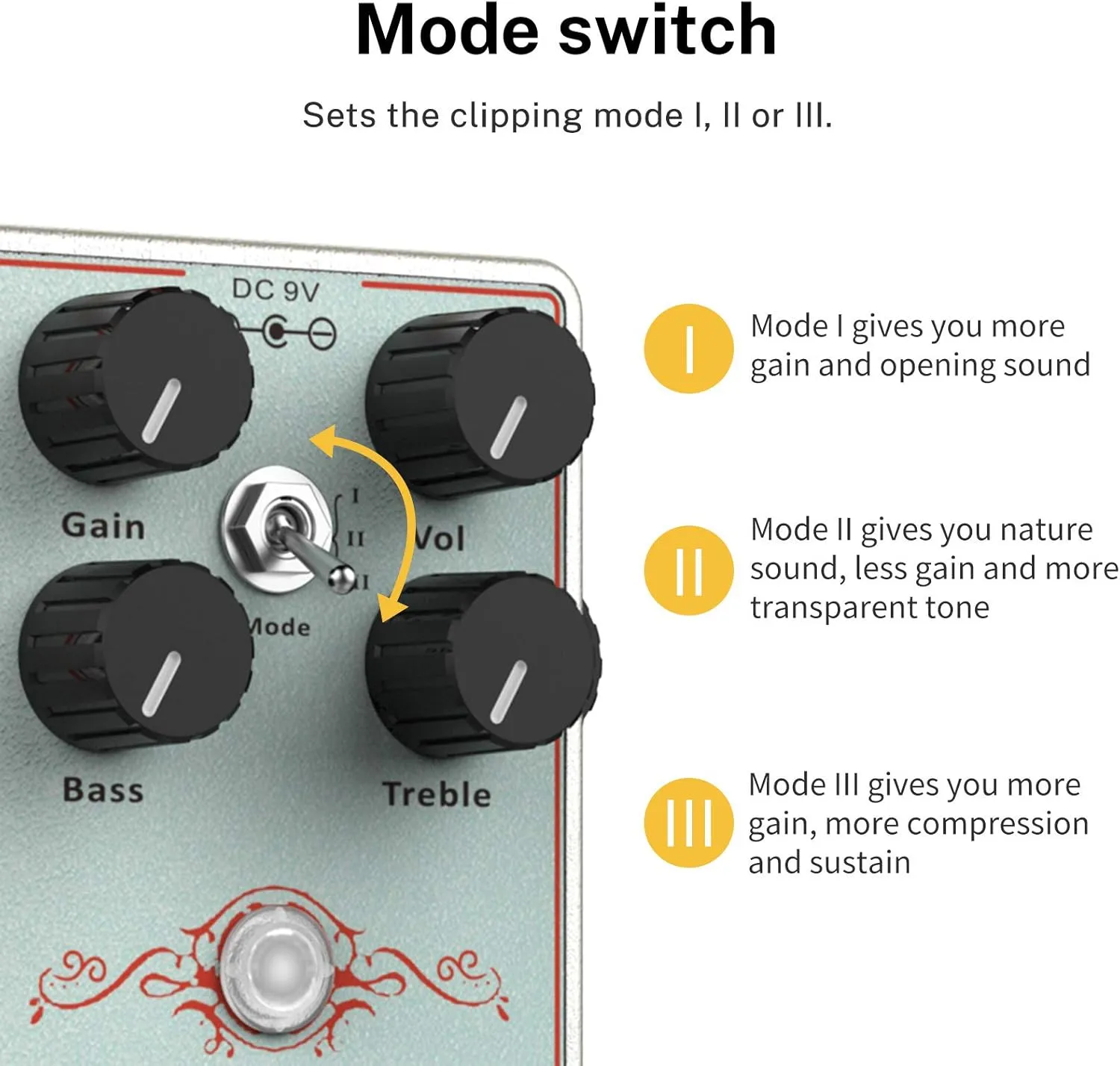 Donner Dumbal Drive Overdrive Pedal for Electric Guitar - Dumble Style With 2 Band EQ Boost Effect, Pure Analog True Bypass