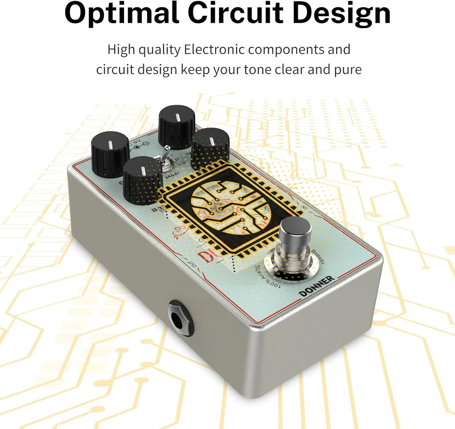 Donner Dumbal Drive Overdrive Pedal for Electric Guitar - Dumble Style With 2 Band EQ Boost Effect, Pure Analog True Bypass