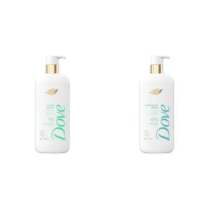 Dove Acne Clear Body Wash 1% Salicylic Acid & Exfoliate Away Body Wash 4% AHA Serum 18.5oz Each