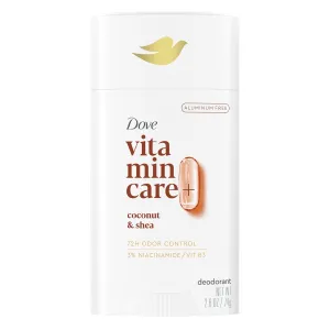 Dove VitaminCare  Aluminum Free Deodorant Stick for 72H Odor Protection Coconut & Shea Breathable Deodorant for Women 2.6 oz