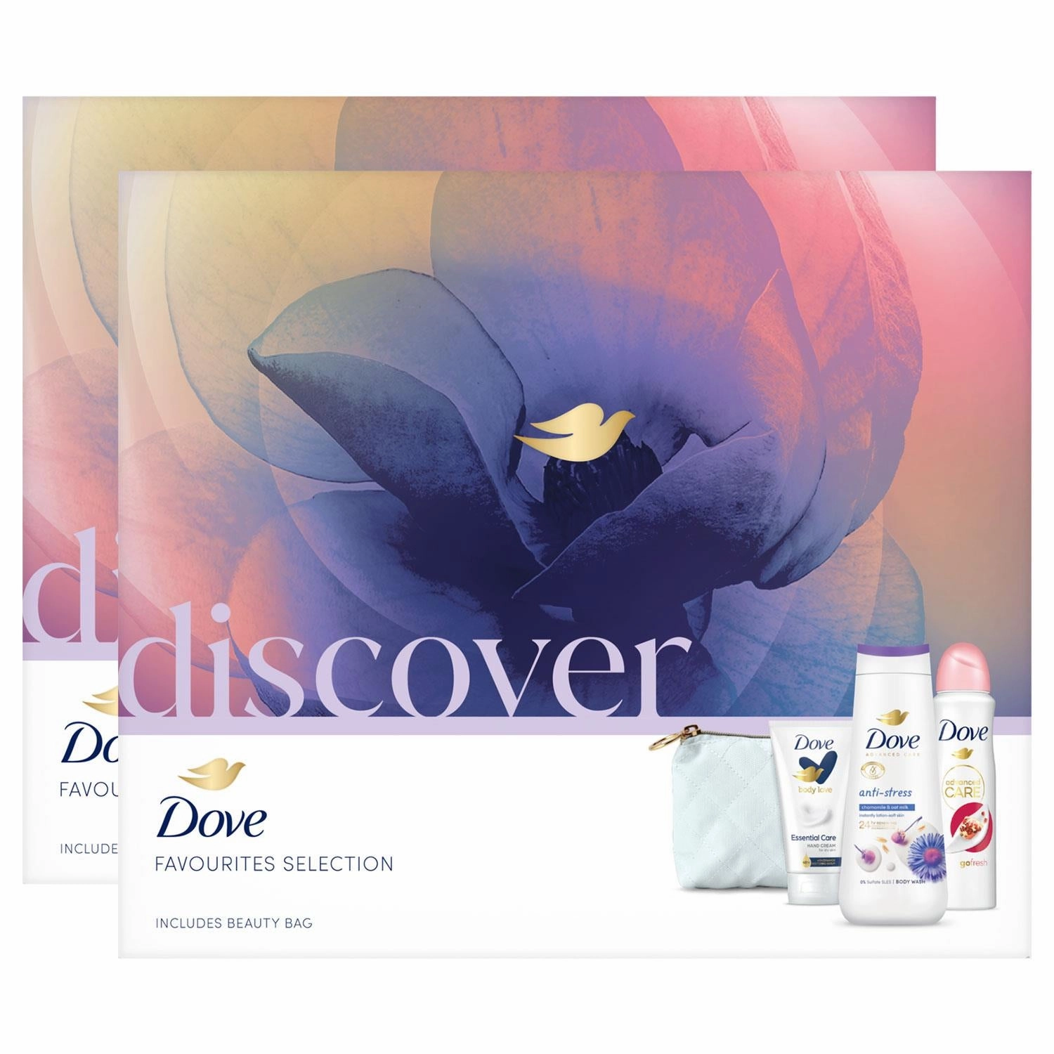 Dove Discover Favourites Selection 3 Pieces Gift Set for Her with Beauty Bag