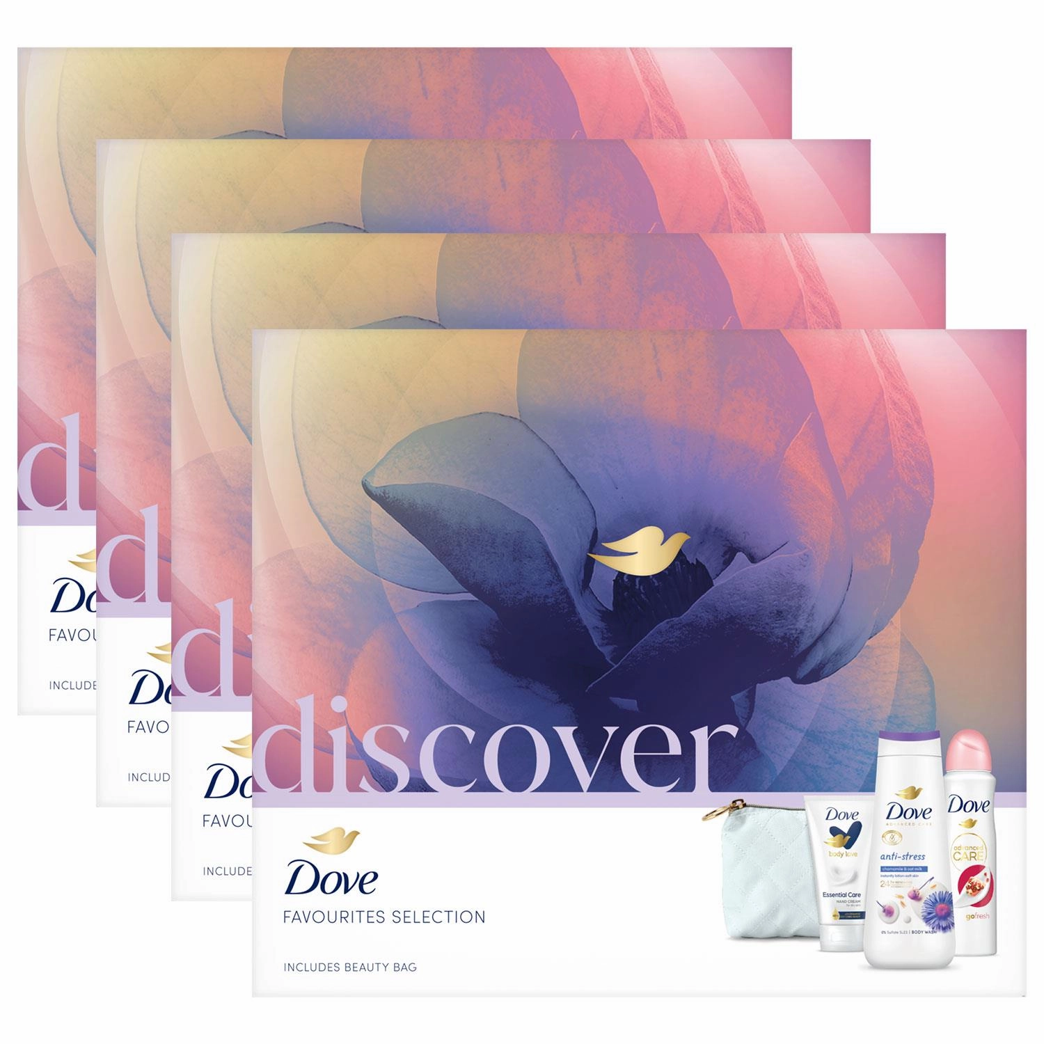 Dove Discover Favourites Selection 3 Pieces Gift Set for Her with Beauty Bag