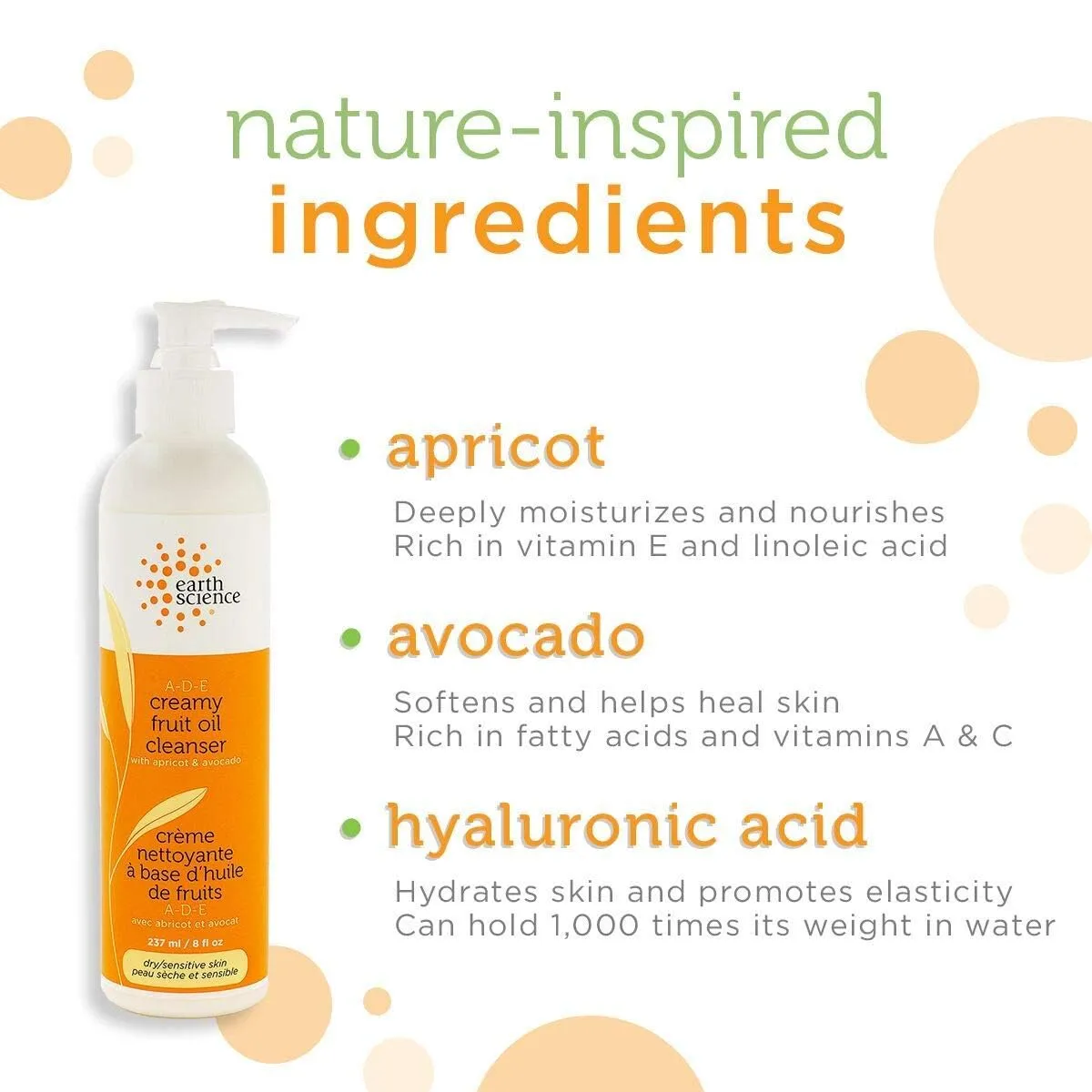 Earth Science A-D-E Creamy Fruit Oil Cleanser, Pack of 2