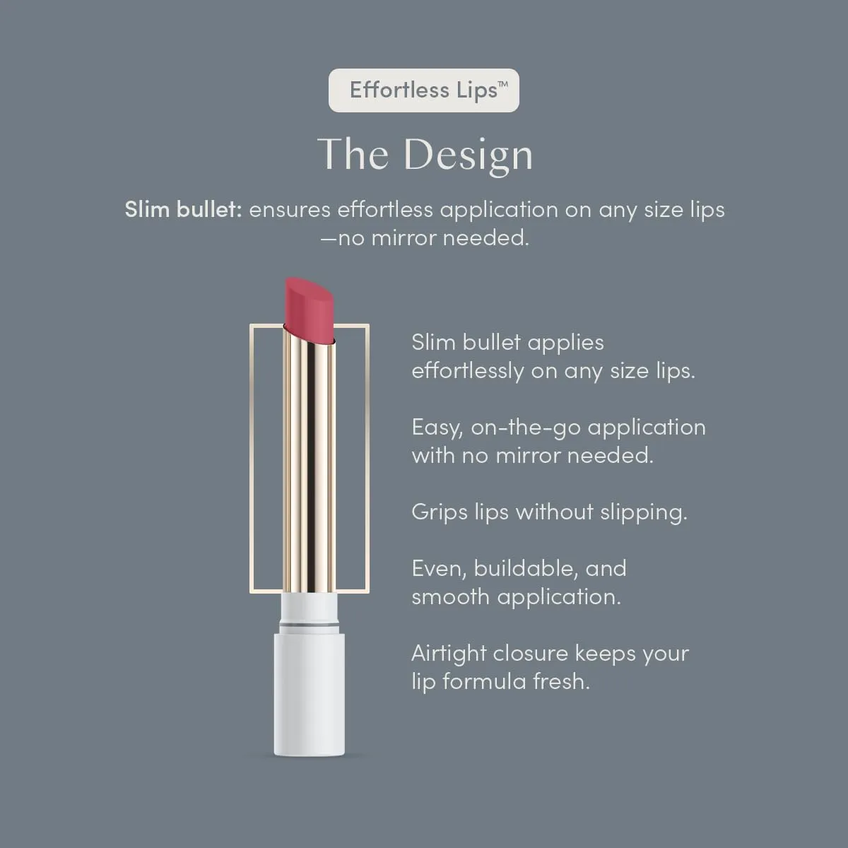 Effortless Lips 3-in-1 everyday sheer-buildable lip formula (Rose, 0.06oz)