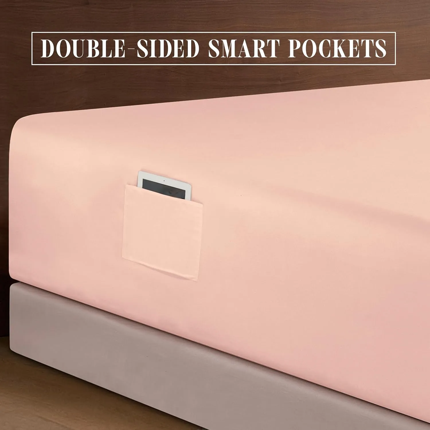 Elegant Comfort Luxury 1500 Premium Hotel Quality Microfiber 4-Piece Sheet Set - Soft, All Around Elastic 18-24 Inches Deep Fitted Sheet - Extra Deep Pocket Sheets, King, Blush