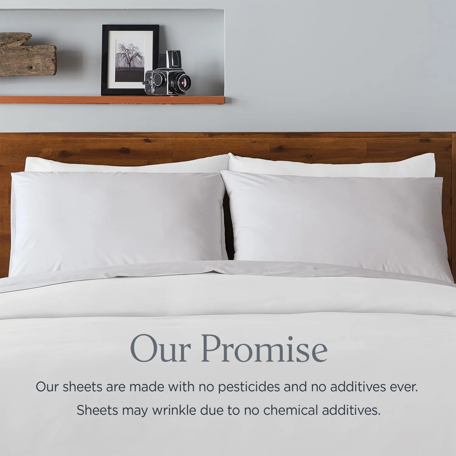 Ella Jayne Cotton Percale Sheets California King (4 Pieces) Permium 100% Cotton Percale TC300, Hotel Luxury Collection, Deep Pockets and Cooling California King Percale Sheets (Light Grey)