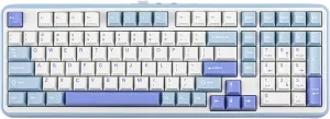EPOMAKER TH99 Tri-Mode Wireless Mechanical Keyboard with 8000mAh Battery, Hot Swappable Custom RGB Gaming with Numpad, Gasket Creamy for PC/Mac/Office (Blue&White)