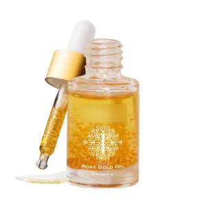 Essentials 24K Rose Gold Beauty Oil - 6ml | For Uneven Skin Tone, Dullness & Finelines | Anti-Aging, Lightweight, Makeup Face Primer | Made with 24k Gold Flakes, Rosehip Oil & Vitamin C & E