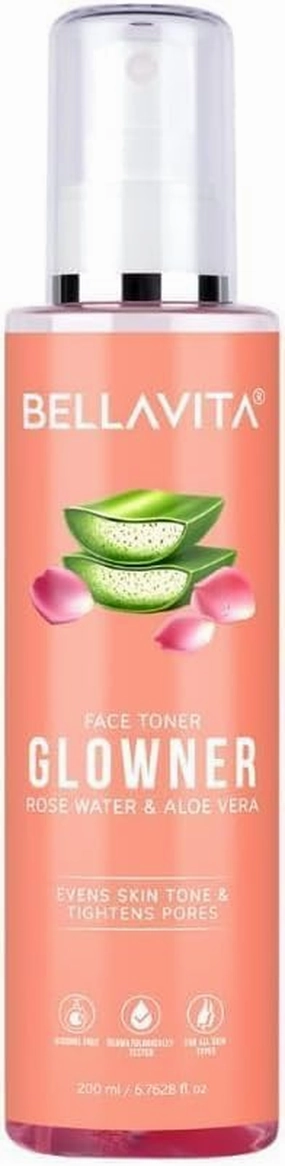 Face Toner, Alcohol Free, Rose Water 200ml Pore Minimizing Tightening Natural Toner Spray for Glowing Skin - All Skin Types