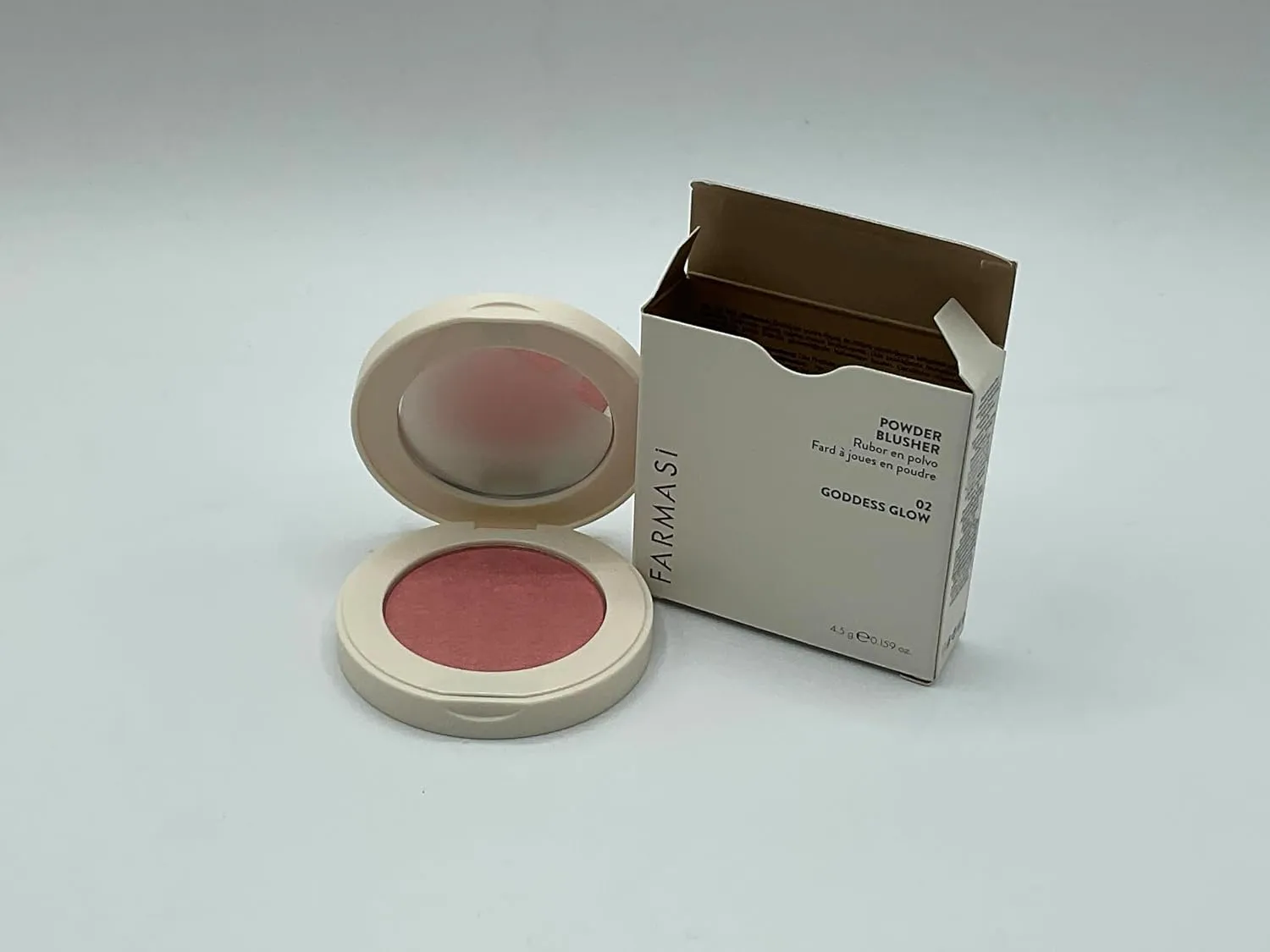 FARMASI Powder blush (02 Goddess Glow) - Velvet Texture Long-Lasting Versatile Shades Buildable Color Makeup Essential Cheek Enhancement Radiant Complexion Beauty Product