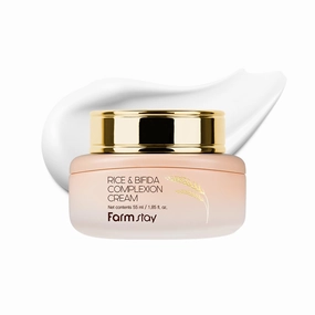 FARMSTAY Rice & Bifida Complexion Cream, Dark Spots Remover Correcting with Niacinamide, Skin Barrier Repair for Glow Skin, Rice Moisturizer for Face, for Women & Men, Korean Skin Care, 4.05 Fl. Oz.