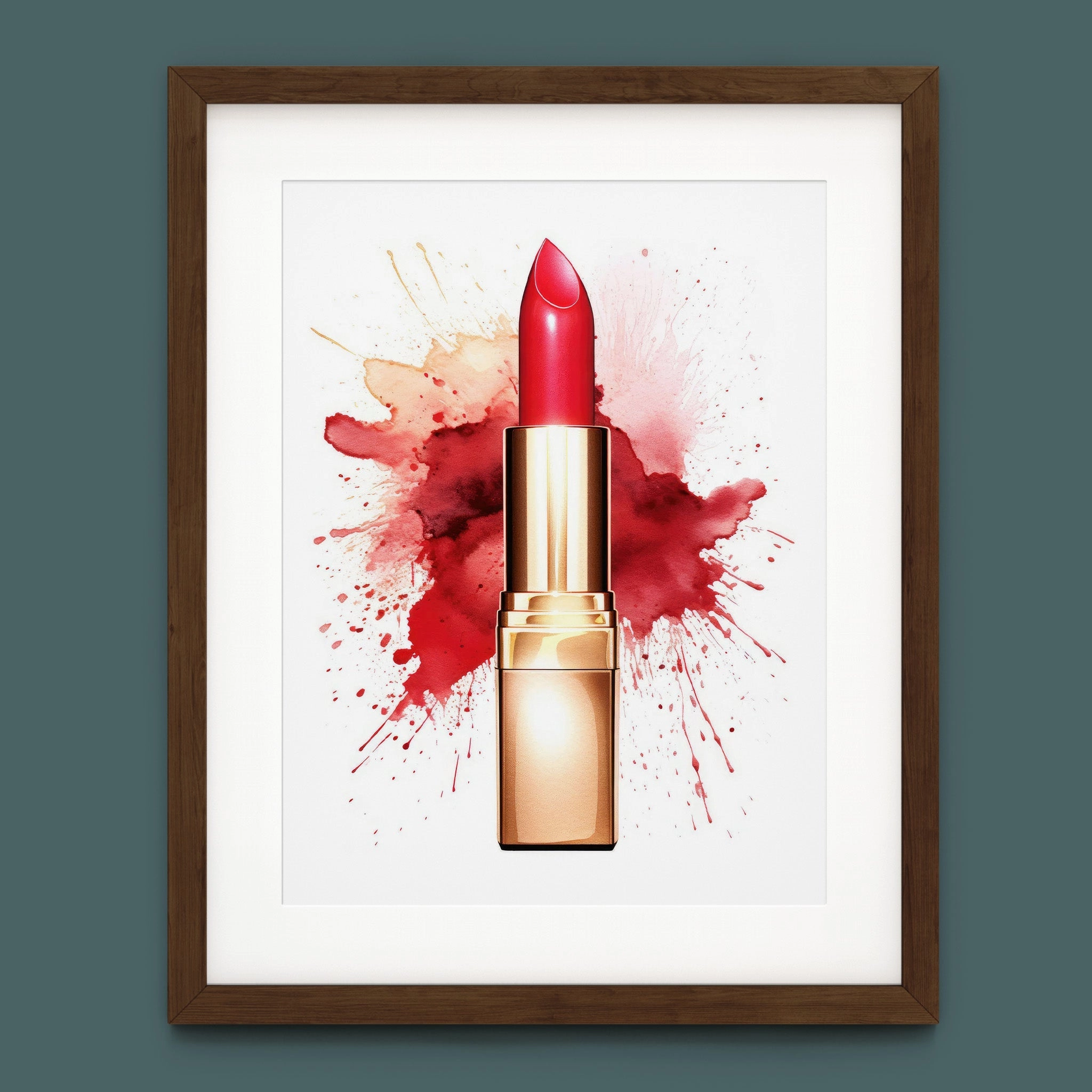 Fasion Watercolor Red Lipstick