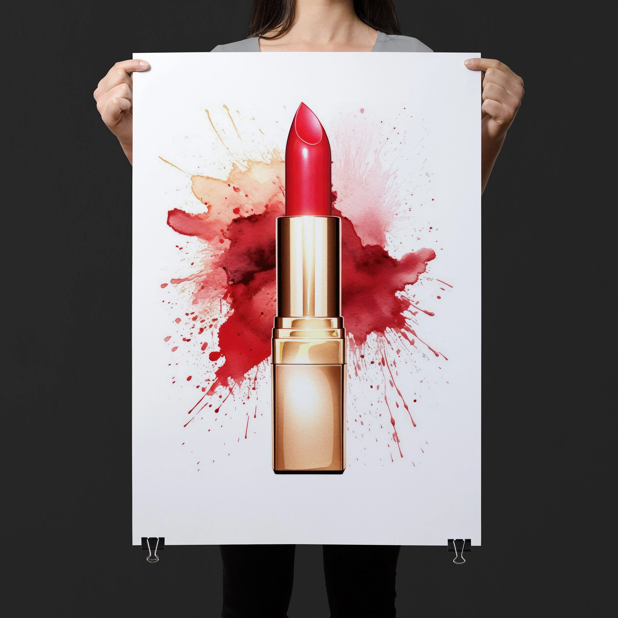 Fasion Watercolor Red Lipstick