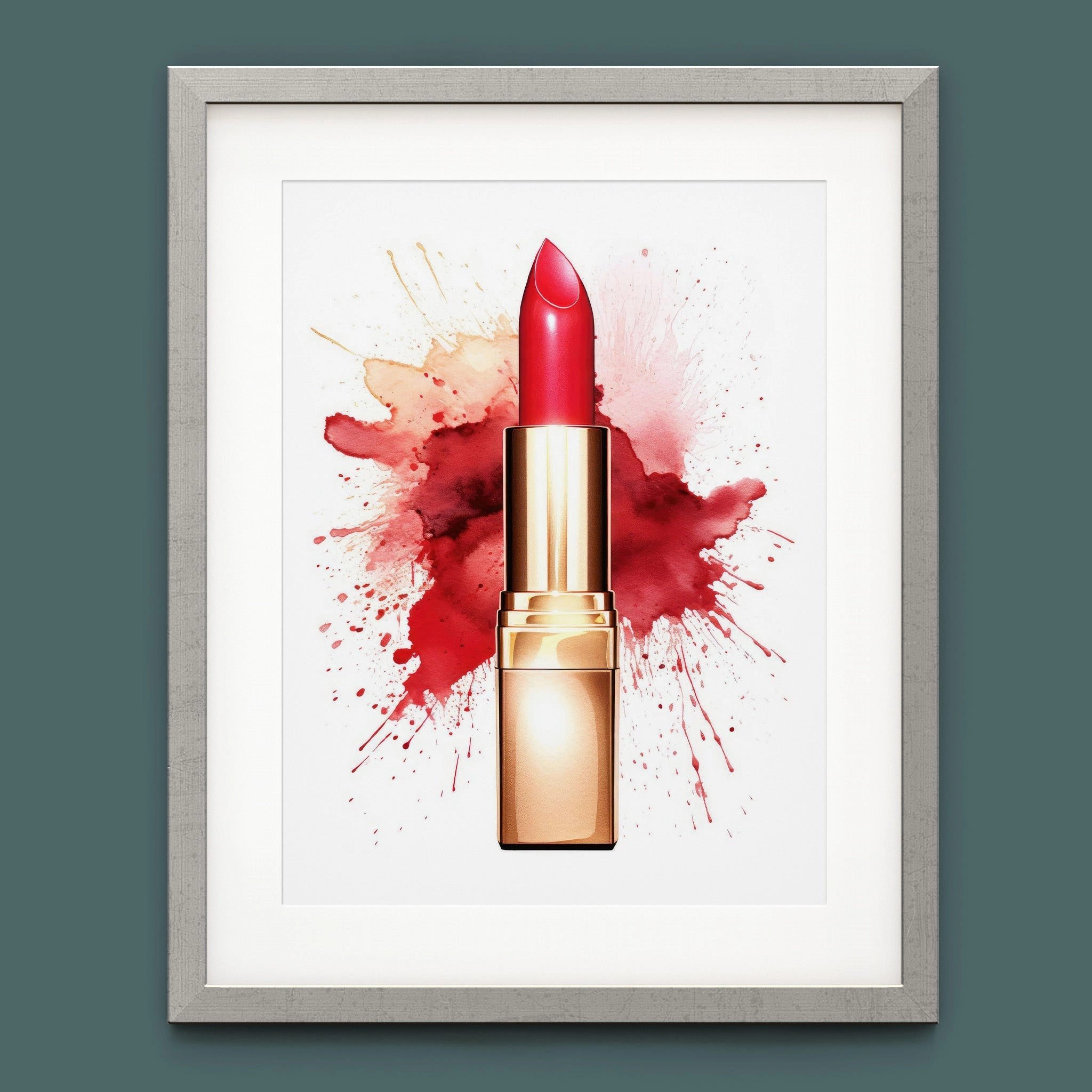 Fasion Watercolor Red Lipstick