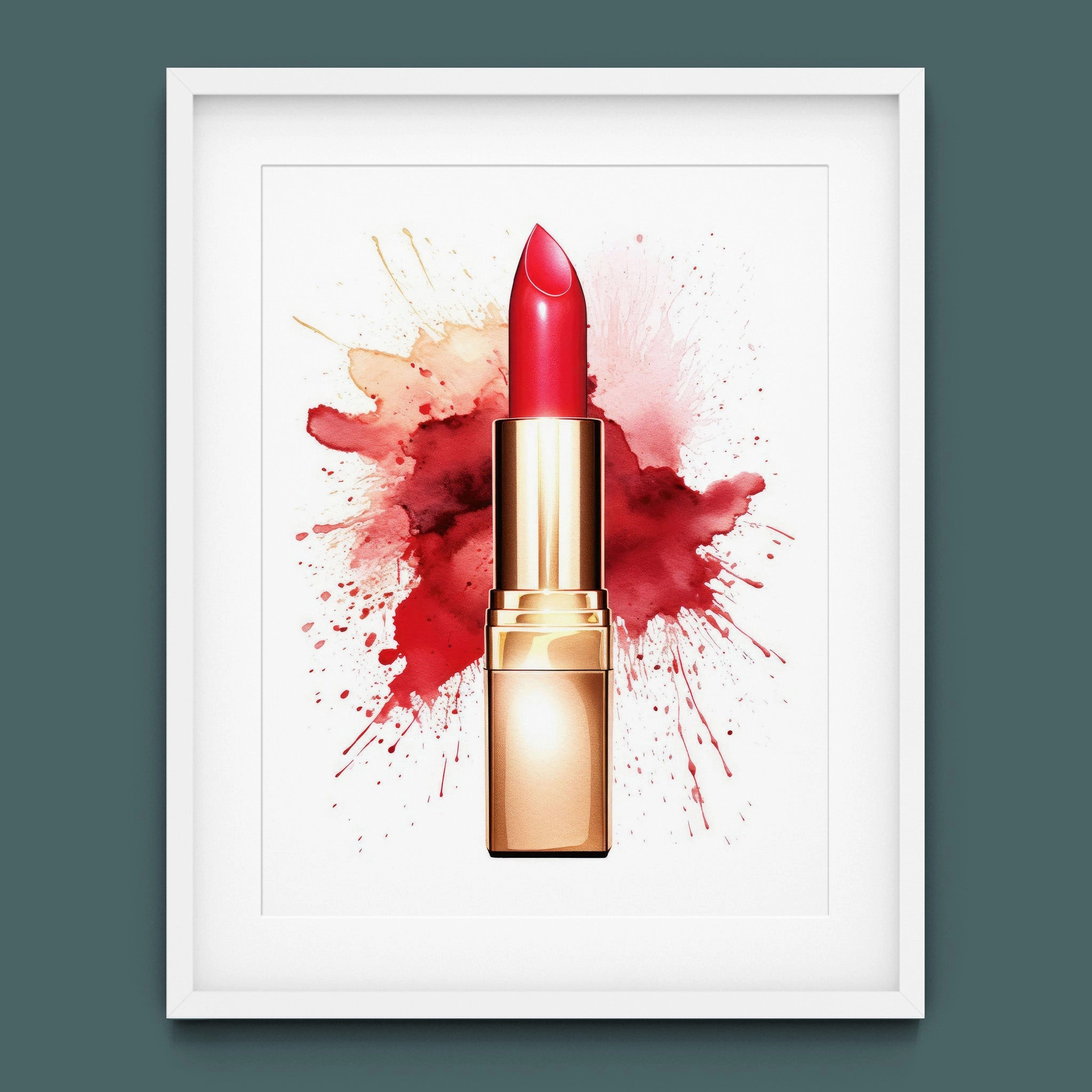 Fasion Watercolor Red Lipstick